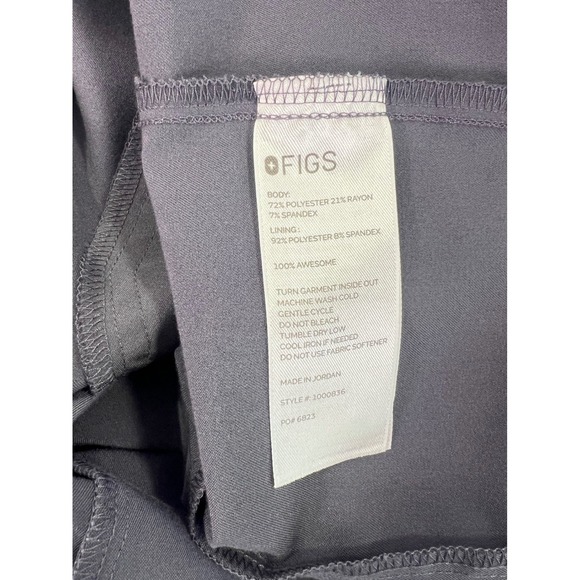 FIGS Technical Collection Graphite Gray Mandarin Collar Scrub Top Womens XS - Picture 12 of 15